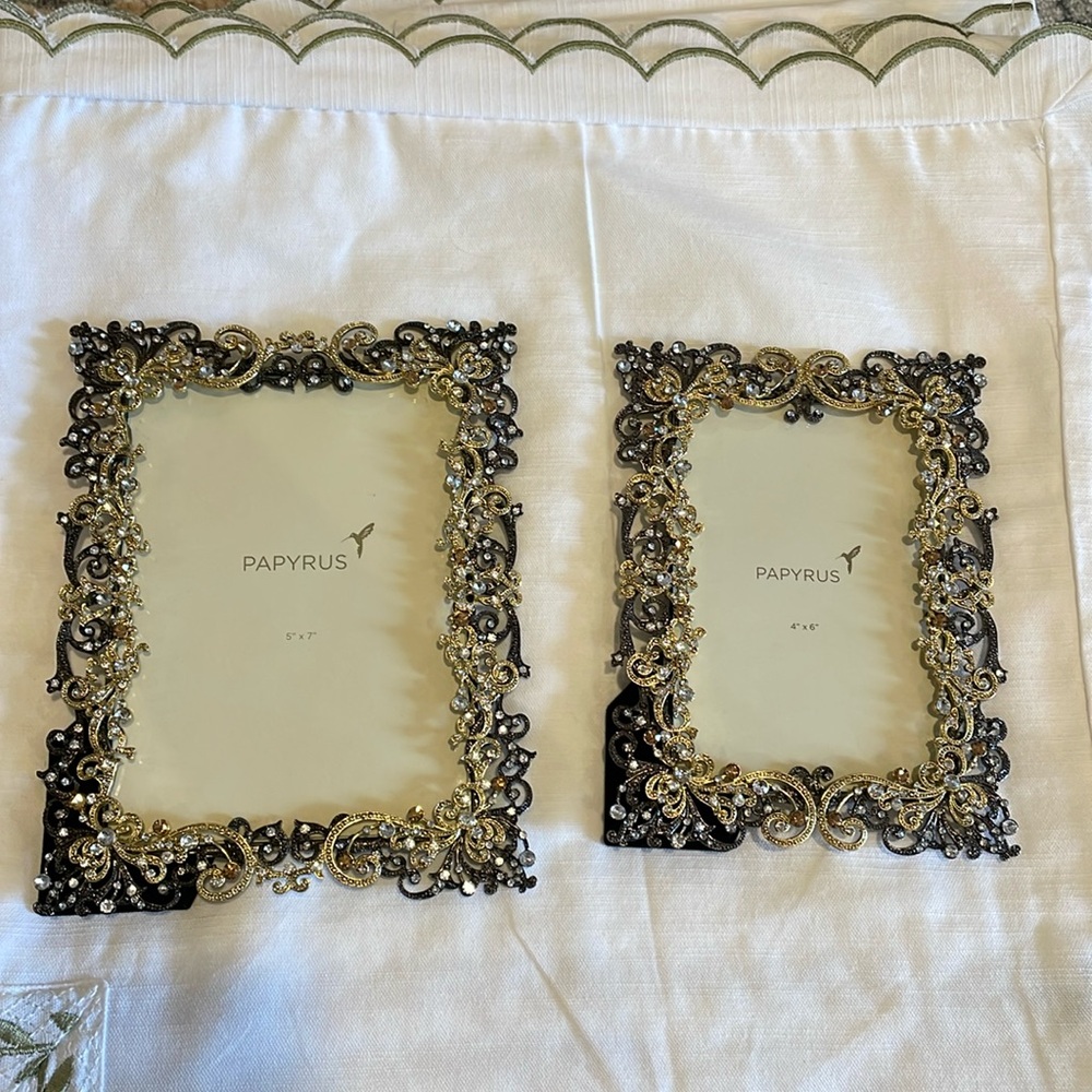 2 NEW papyrus faux jeweled and ornate frames! Wow!